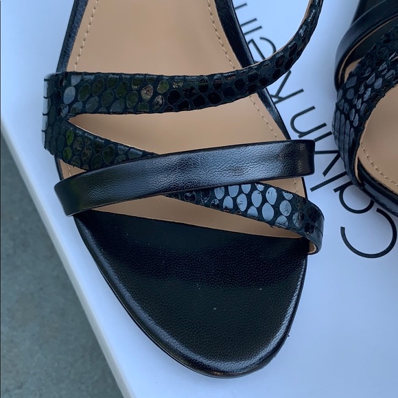NWT💕 Calvin Klein Lorren Leather Sandal High Heel - Picture 3 of 7